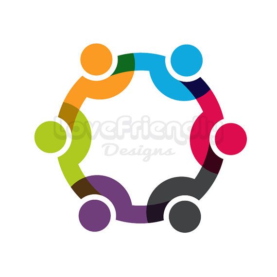 570x570 Social People Network Logo Clip Art. Concept For A Friendship