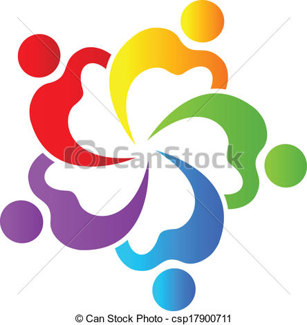 444x470 Teamwork Hearts 5 People Logo. Vector Of Teamwork Hearts 5