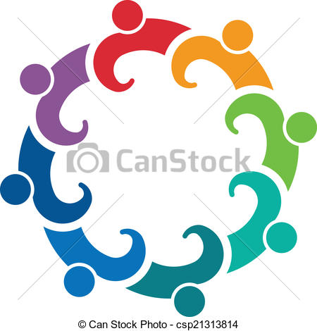 450x470 Teamwork People Group 8 Meeting Image Logo. Vector Clip Art