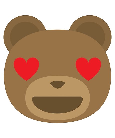 458x550 Emoji Teddy Bear Heart And Love Eyes Posters By Teeandmee Redbubble
