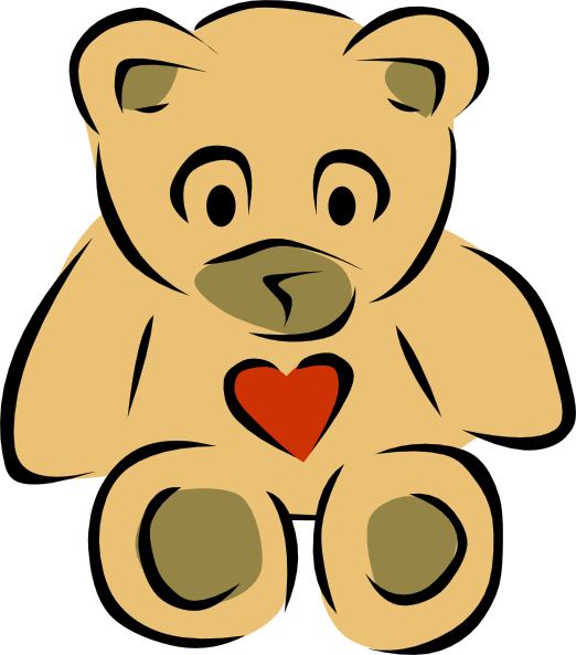 522x593 Stylized Teddy Bear With Heart Clip Art Free Vector 4vector