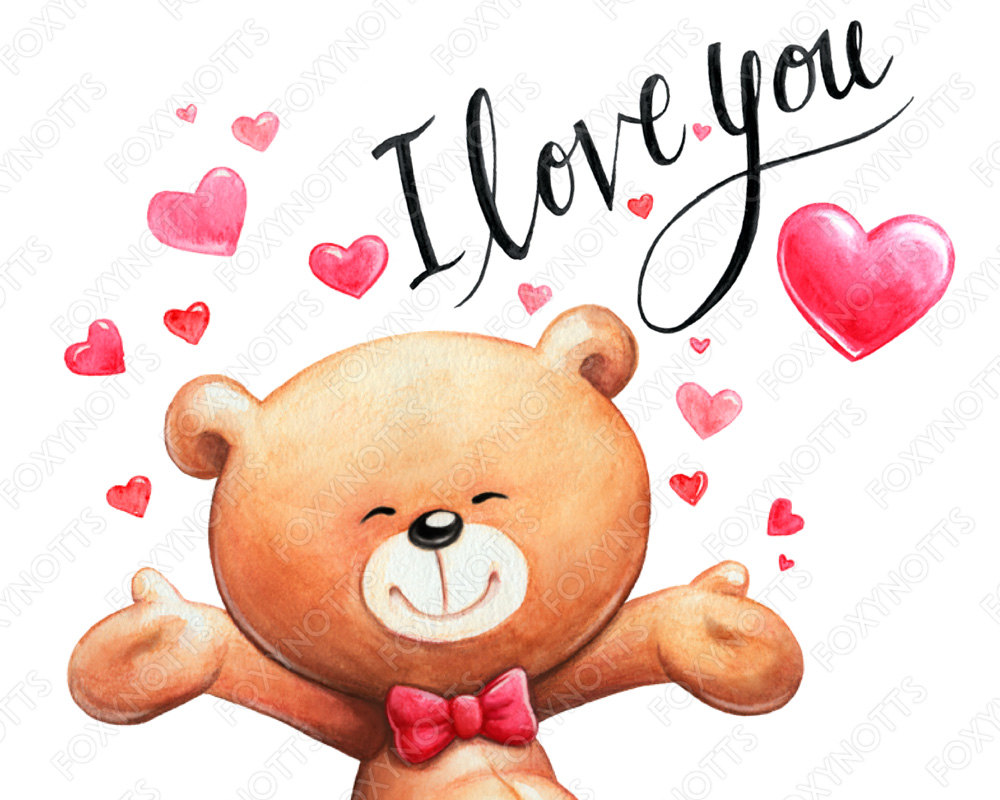 1000x800 Teddy Bear Clip Art With Hearts