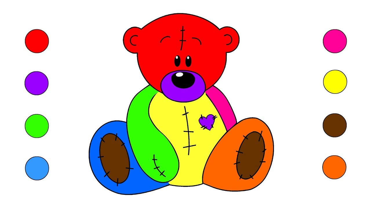 1280x720 How To Draw Teddy Bear Coloring Pages For Kids Children Toddlers