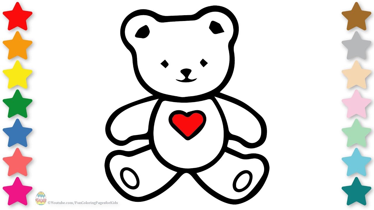 1280x720 How To Draw A Cute Teddy Bear With A Heart