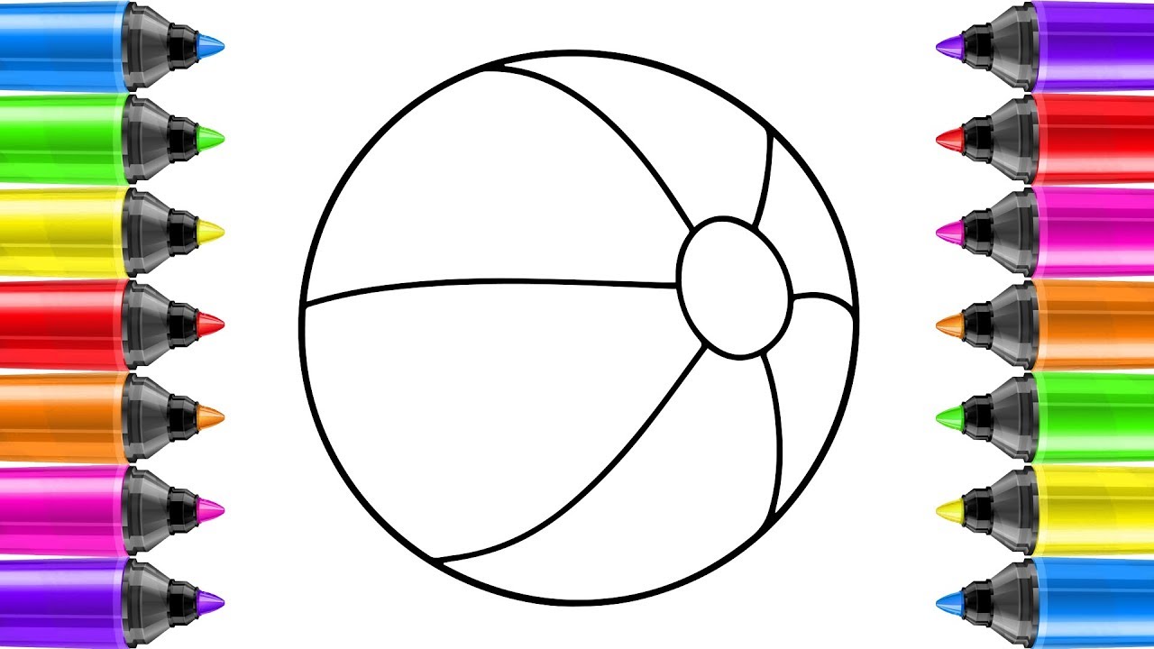 1280x720 How To Draw And Paint Color Ball Coloring Ball, Hello Kitty