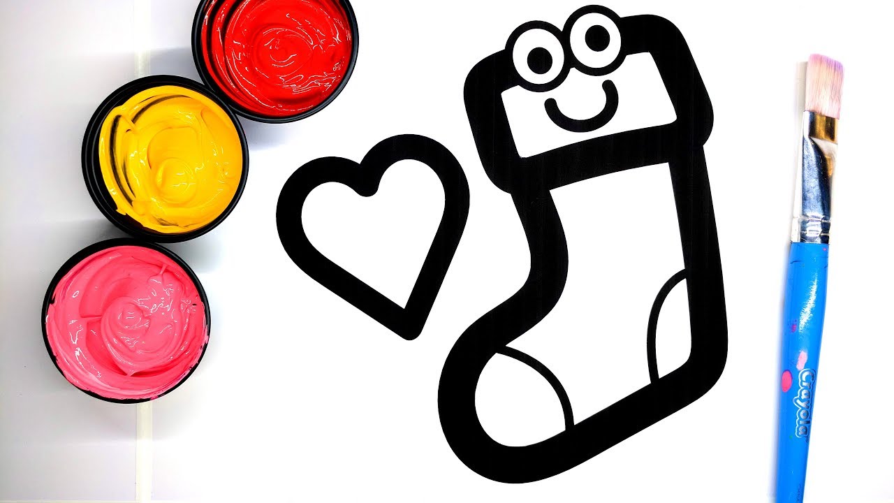 1280x720 Painting Christmas Stocking And Teddy Bear Colouring Pages, Learn