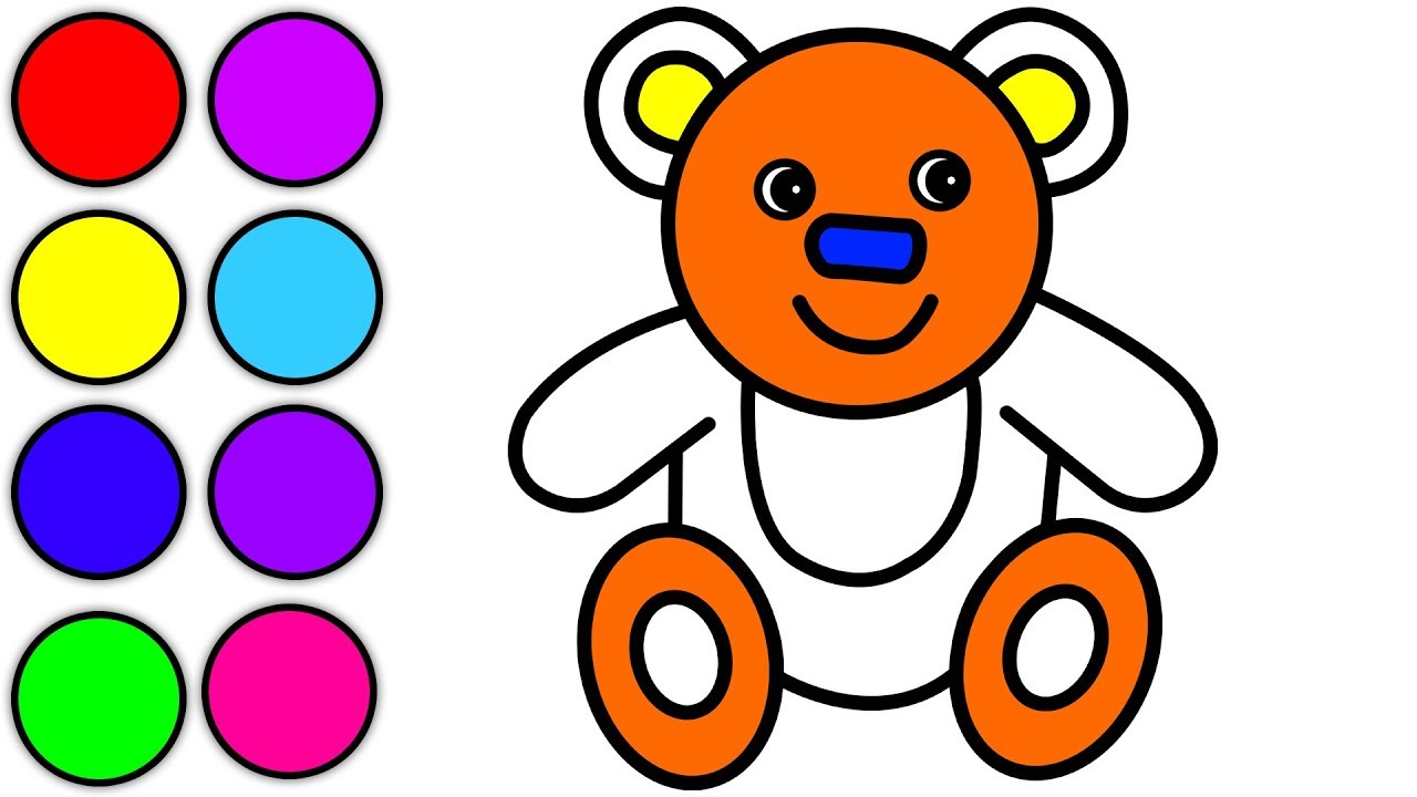 1280x720 Teddy Bear Coloring Pages For Kids How To Draw Teddy Bear