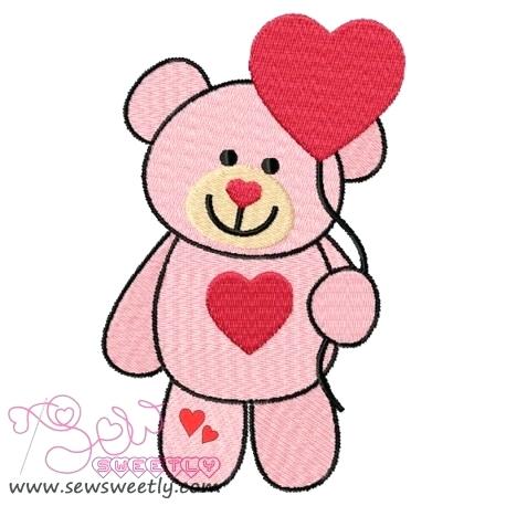 458x458 Valentine Teddy Bear 5 Embroidery Design Coloring Pages