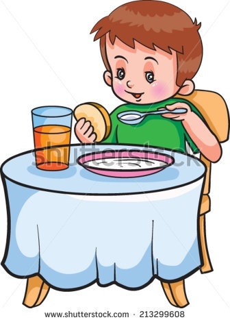 336x470 Boy Eating Pancakes Clipart
