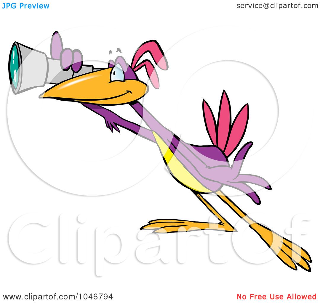 1080x1024 Royalty Free (Rf) Clip Art Illustration Of A Cartoon Scoping Bird