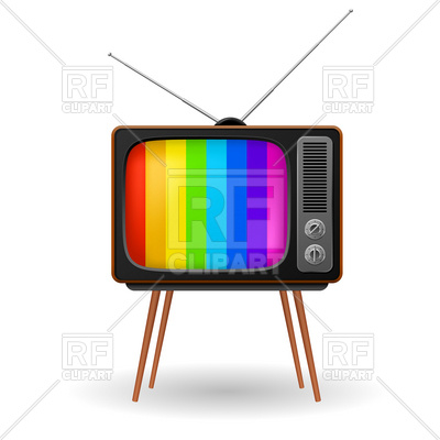 400x400 Retro Tv Set With Striped Stand By Screen Royalty Free Vector