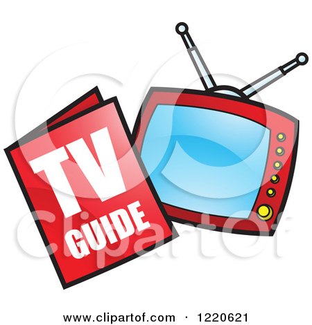 450x470 Clipart Of A Tv Guide Magazine And Television