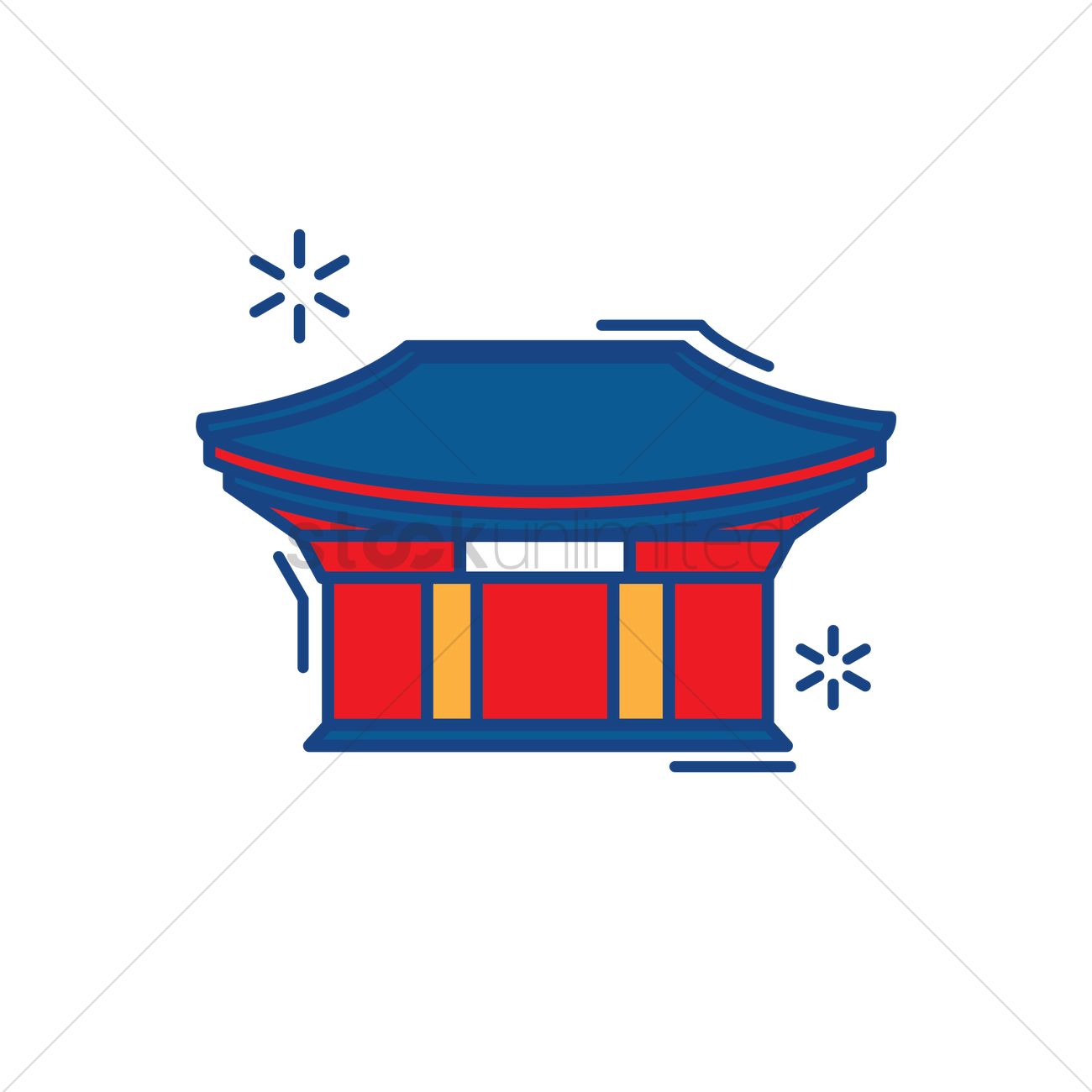 1300x1300 Korean Temple Vector Image
