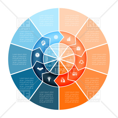 400x400 Template Infographic Numbered Ten Position Royalty Free Vector