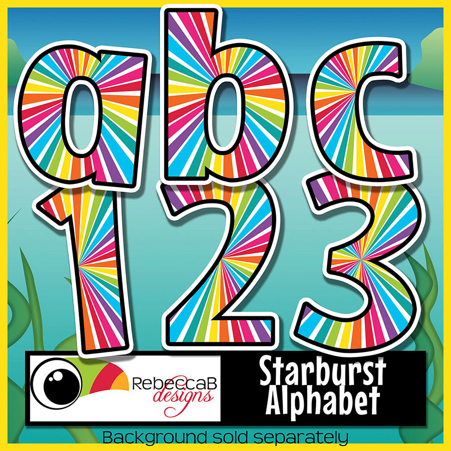 900x900 Bulletin Board Alphabet Clipart Clipart Letters Starburst
