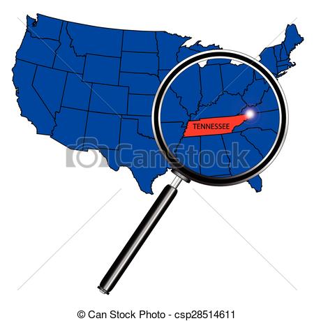 450x460 Tennessee State Outline Set Into A Map Of The United States