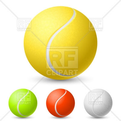 400x400 Realistic Tennis Ball In Different Colors Royalty Free Vector Clip