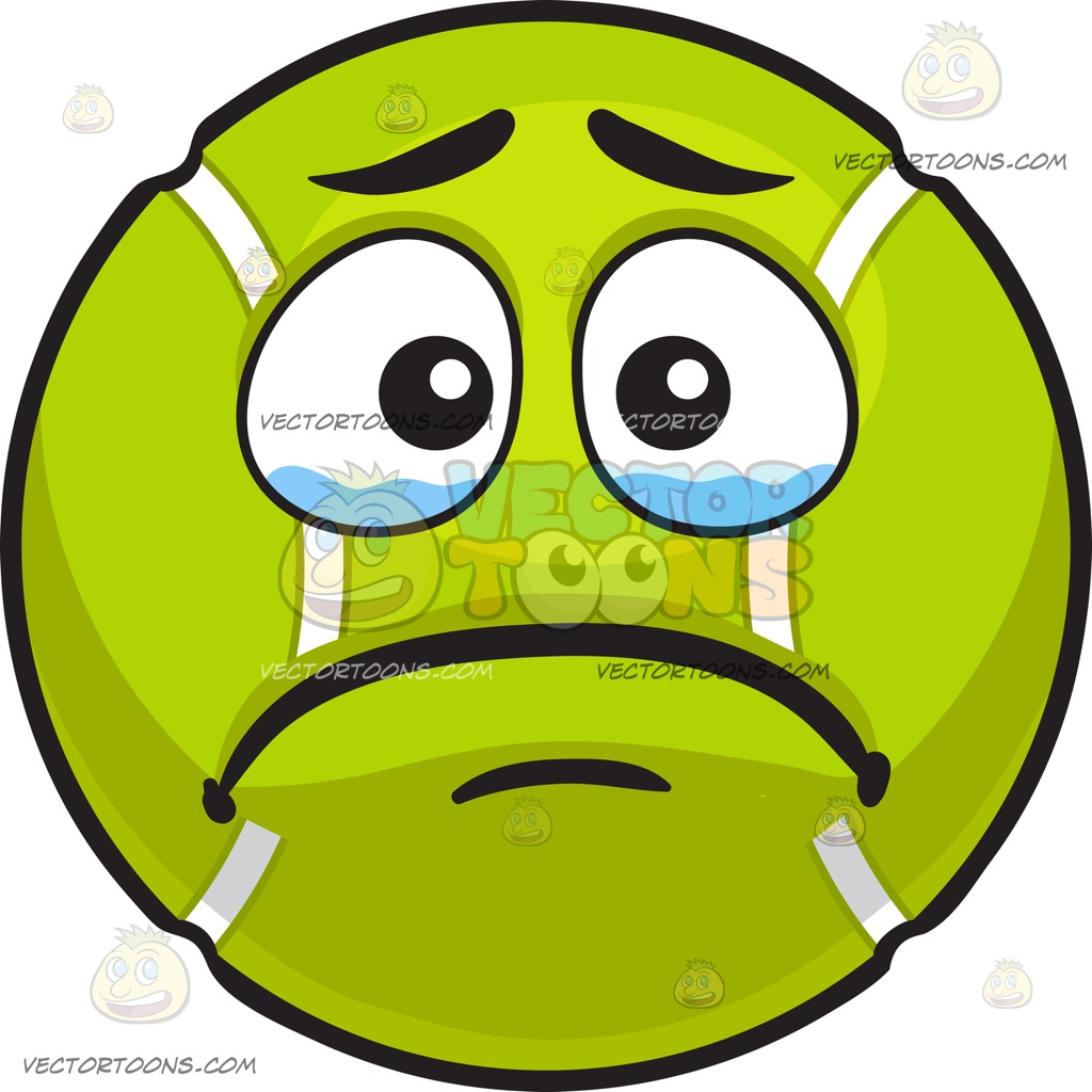 1024x1024 A Crying Tennis Ball Cartoon Clipart Vector Toons