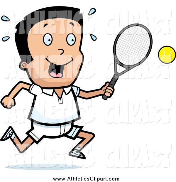 600x620 Clip Art Of A Happy Boy Swinging His Tennis Racket