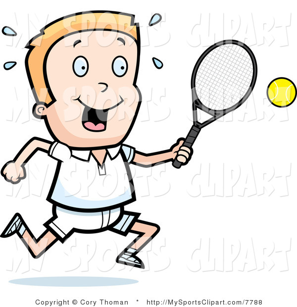 600x620 Sports Clip Art Of A Tennis Boy With A Racket And Ball By Cory