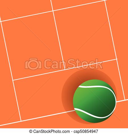 450x470 Tennis Ball Green On Court Illustration In Colorful.