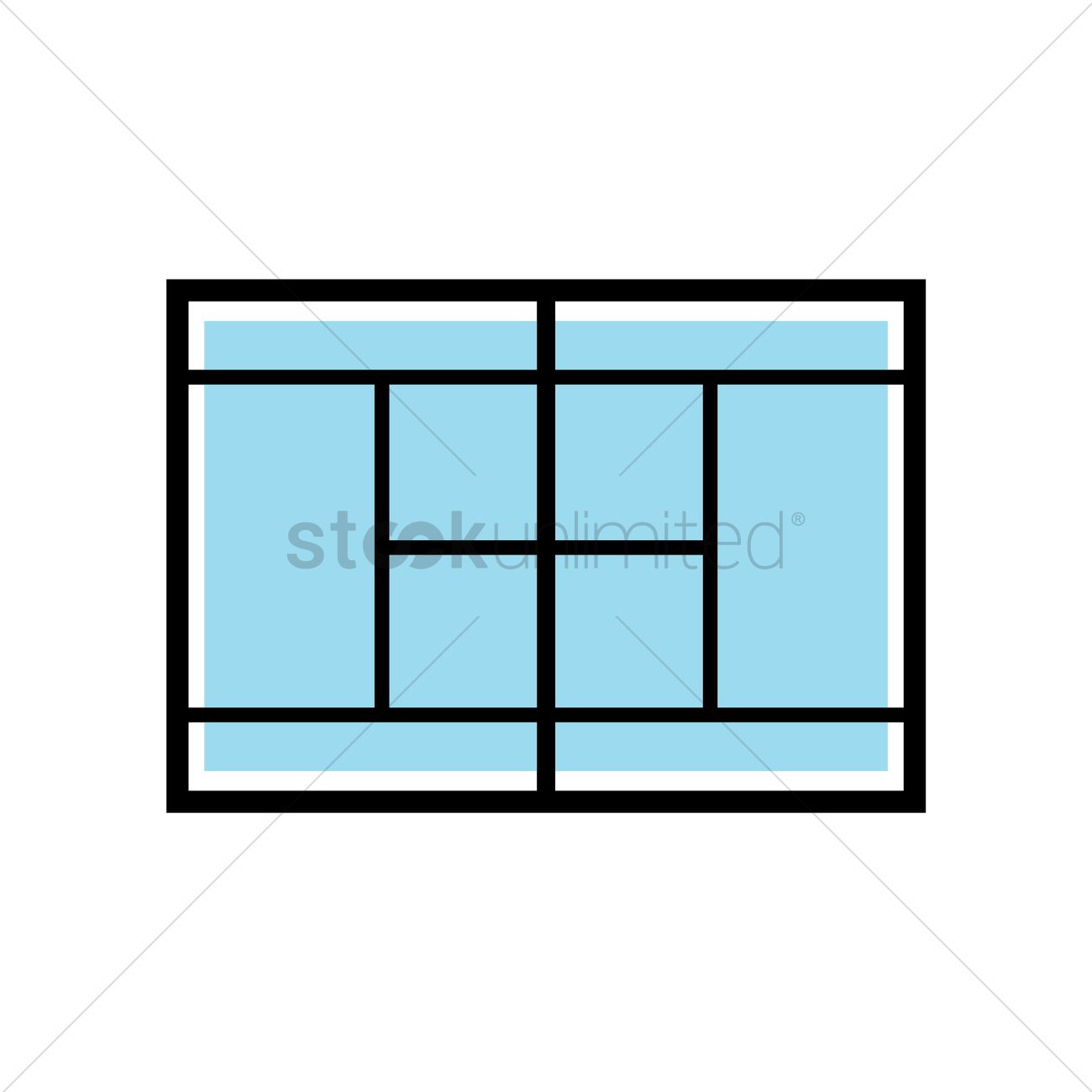 1300x1300 Tennis Court Vector Image