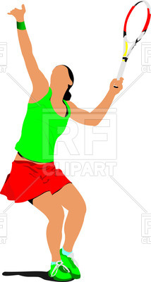 214x400 Silhouette Of Woman Tennis Player In Action Royalty Free Vector