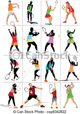 331x470 Tennis Player. Colored Vector Illustration For Designers Vector