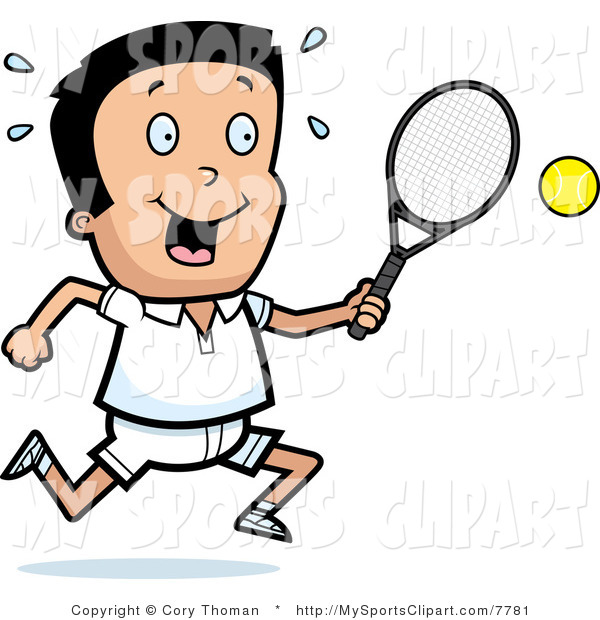 600x620 Sports Clip Art Of A Boy With A Tennis Racket Swinging