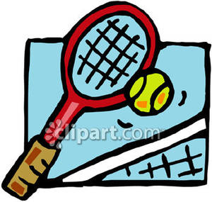 300x285 A Tennis Racket, Ball And Net