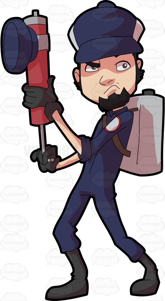 564x1024 A Male Pest Exterminator Getting Ready For Action Cartoon Clipart