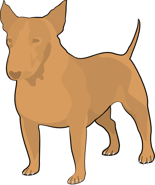 498x594 Brown Bull Terrier Clip Art