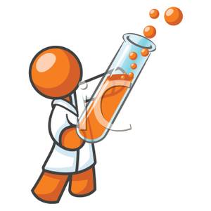 300x300 An Orange Man Holding A Test Tube Of Chemicals Clip Art Image