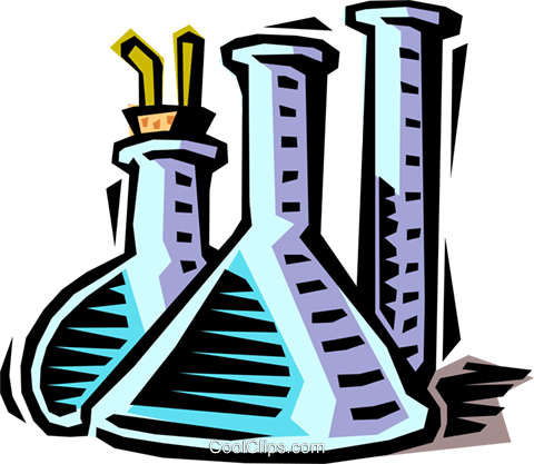 480x417 Beakers And Test Tubes Royalty Free Vector Clip Art Illustration