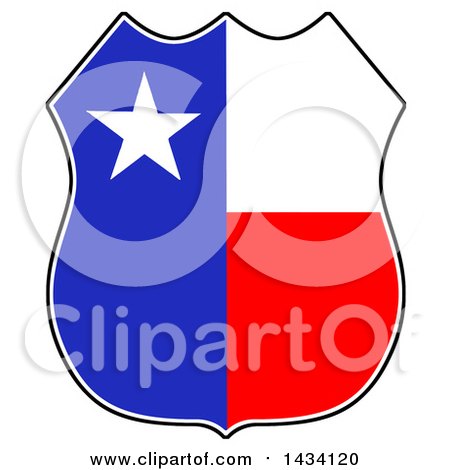 450x470 Clipart Of A Cartoon Texas Badge