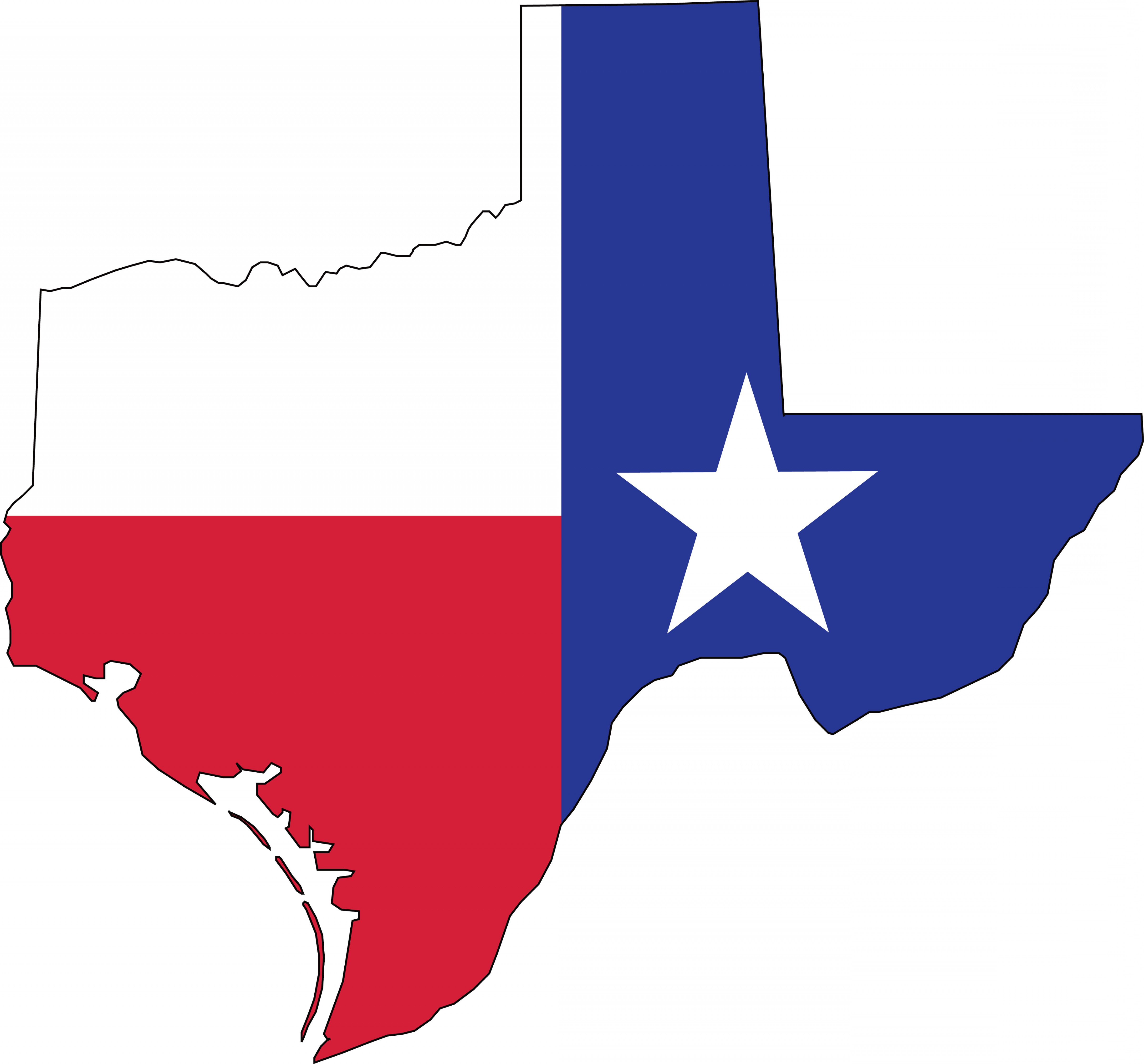 4800x4465 Free Clipart Of A Texas Flag Map Createmepink