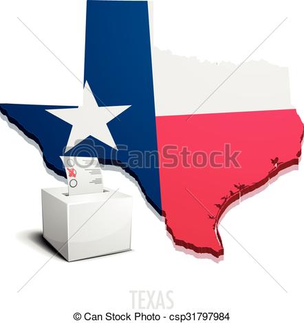 442x470 Ballotbox Map Texas. Detailed Illustration Of A Ballotbox