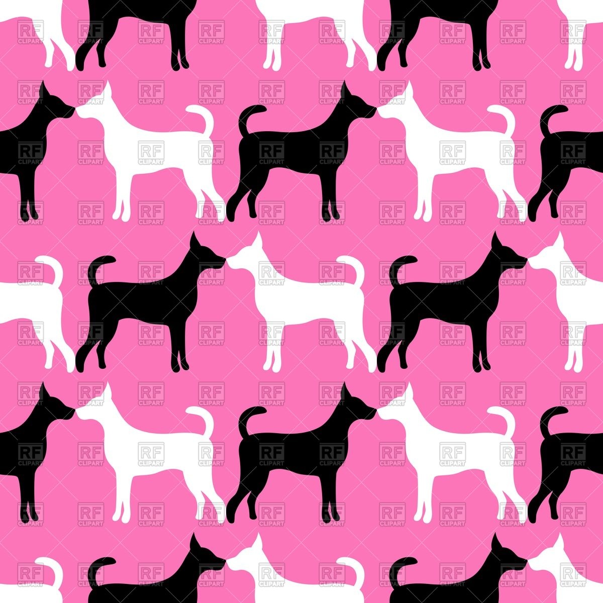 1200x1200 Dog Silhouette Endless Texture Royalty Free Vector Clip Art Image