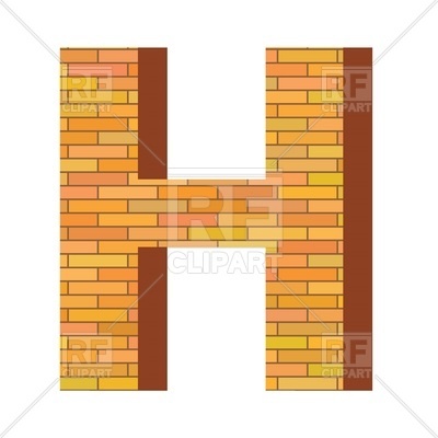 400x400 Font With Brick Wall Texture, Letter H Royalty Free Vector Clip