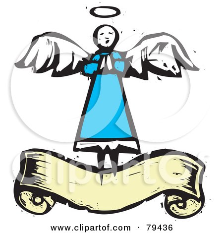 450x470 Clipart Of An Angel Playing A Trumpet Black And White Woodcut
