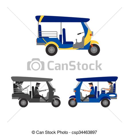 450x470 Thai Traditional Tuk Tuk In Bangkok Of Thailand. Tuktuk Loaded