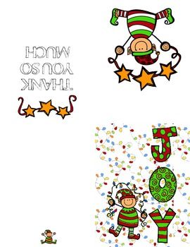 270x350 Elf Christmas Thank You Card Elves, Navidad And Clip Art