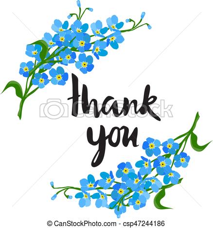 438x470 Vector Thank You Card With Flowers Vector