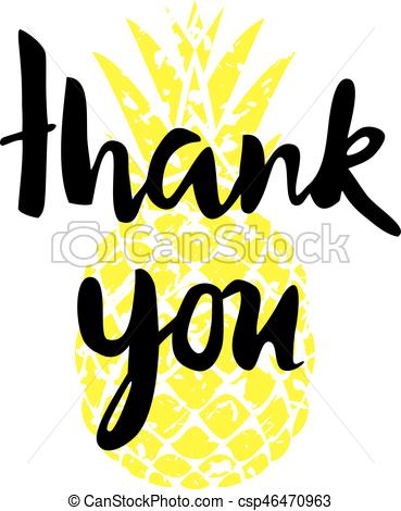 369x470 Vector Thank You Card With Pineapple Clip Art Vector