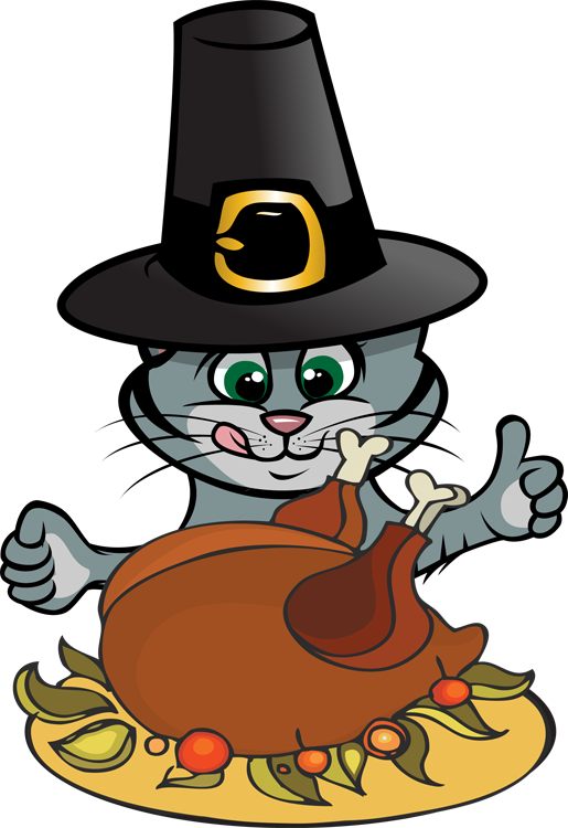 515x750 Feline Clipart Happy Thanksgiving