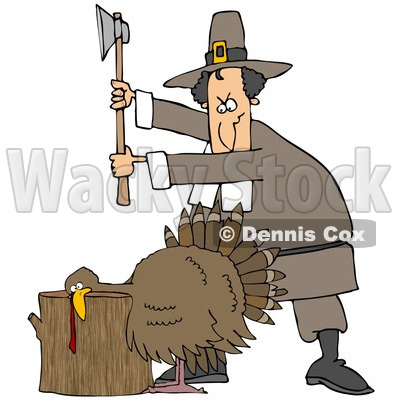 400x400 Clipart Illustration Of Male Pilgrim Holdingnxebove