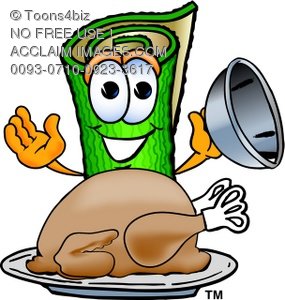 285x300 Clipart Of Carpet Cartoon Character With Thanksgiving Turkey Dinner