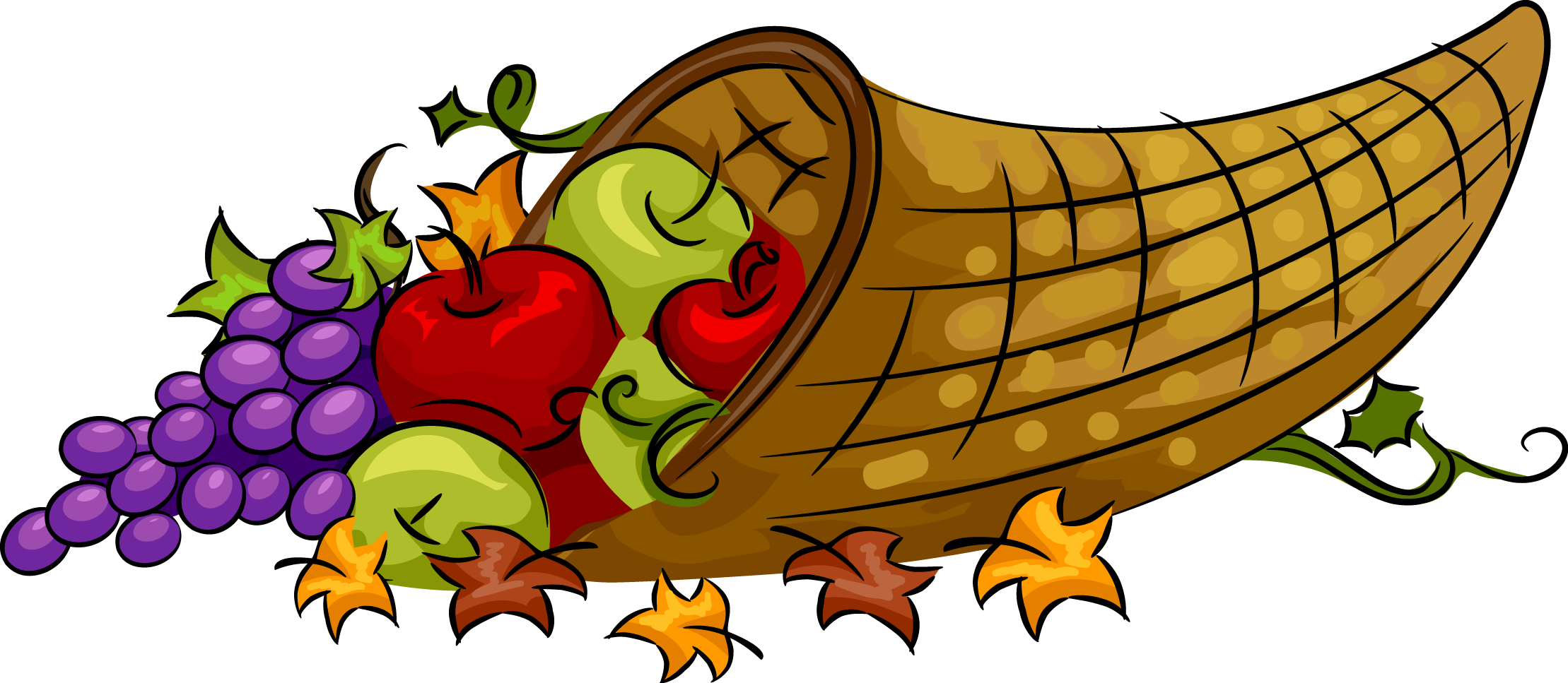 2218x967 Happy Thanksgiving Feast Clipart