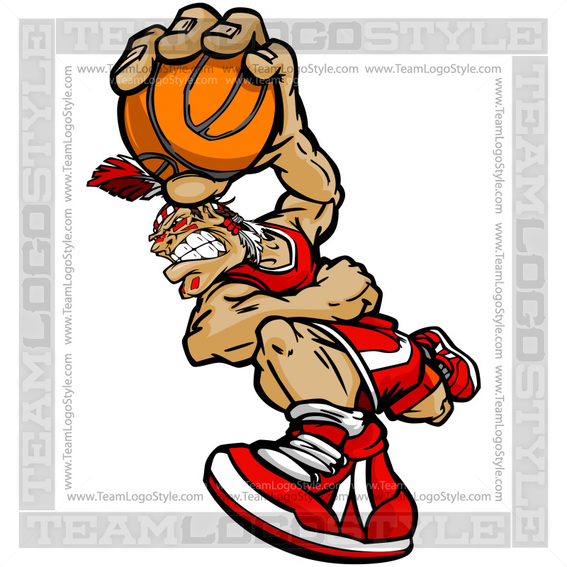800x800 Basketball Indian Brave Cartoon