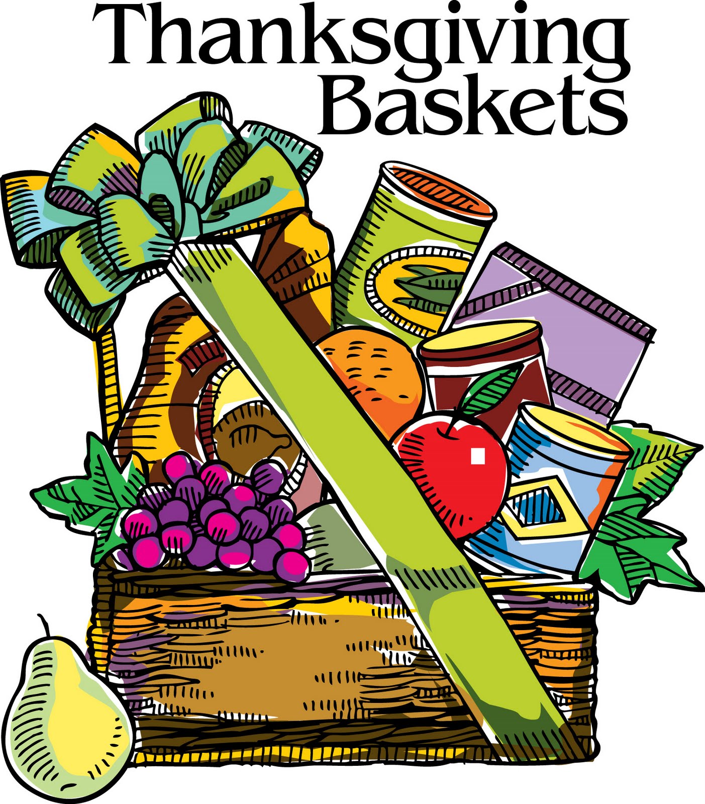 1403x1600 Thanksgiving Food Baskets Clipart